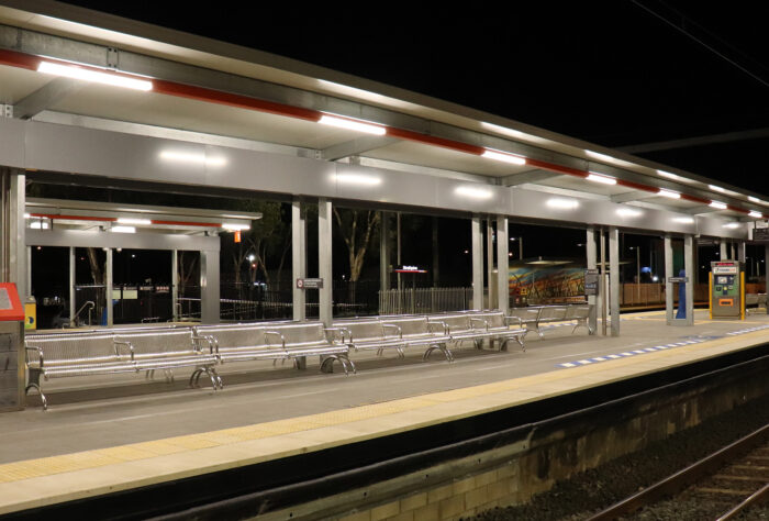Lighting train station platform